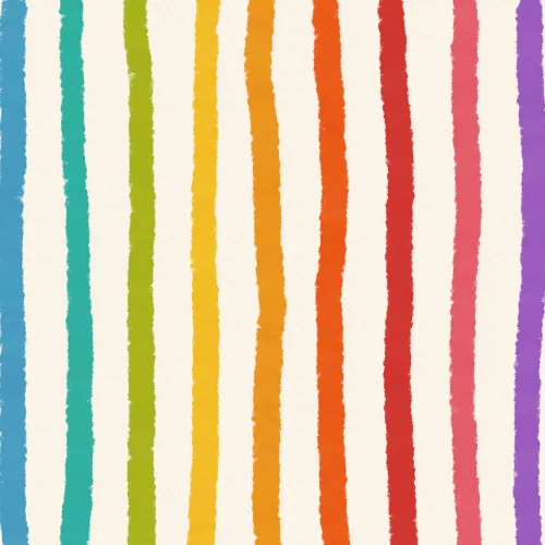 Striped Rainbow Crayon Mural Wallpaper
