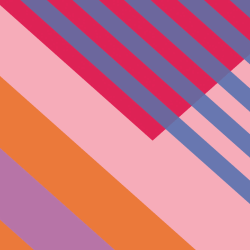 Różowo-pomarańczowa fototapeta w odważne geometryczne pasy