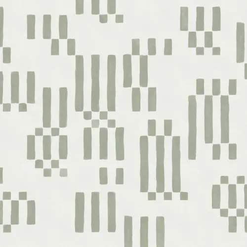 Hand Painted Block Geometric Mural in Green
