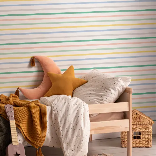 Colorful Striped Repeat Pattern Wallpaper