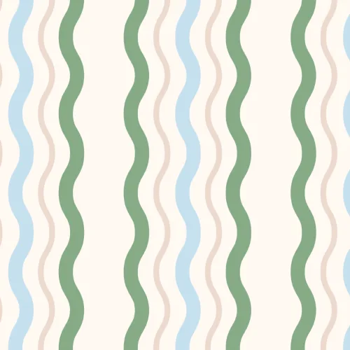 Wavy Ric Rac Striped Wallpaper