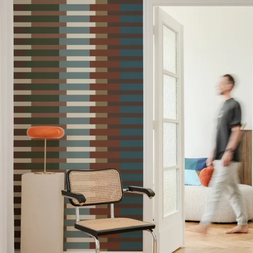 Multicolor cu dungi Retro Mid-Century Modern murale