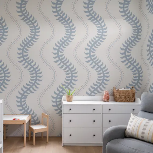 Blue and Pink Striped Pattern Mural for Tranquil Spaces