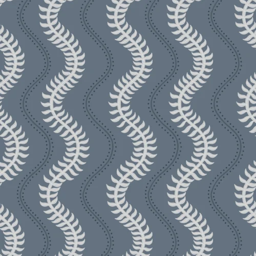 Blue Wavy Striped Pattern Wall Mural for Tranquil Vibes