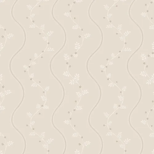 Beige Vintage Floral Pattern Wallpaper Mural