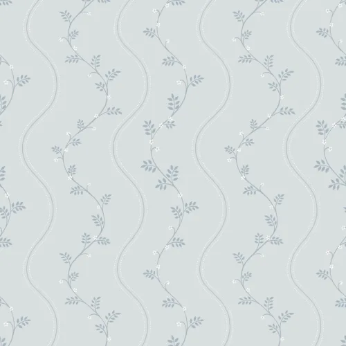 Blue Vintage Floral Pattern Wallpaper Mural