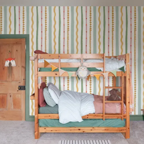 Multicolor Stripes Retro Pattern Mural for Playful Spaces