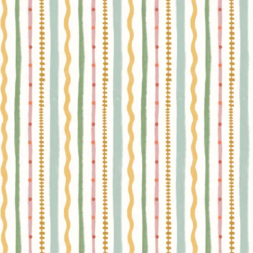 Multicolor Stripes Retro Pattern Mural for Playful Spaces