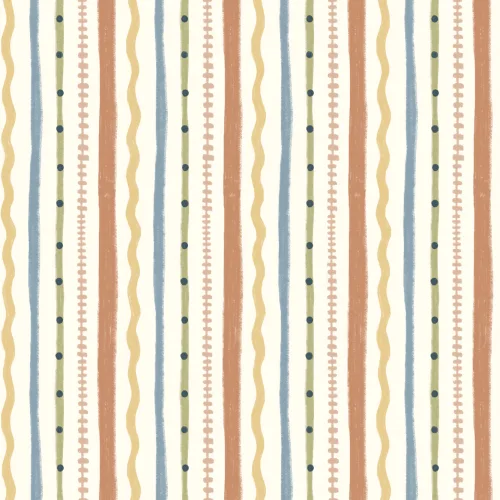 Multicolor Retro Striped Pattern Mural With Classic Twist