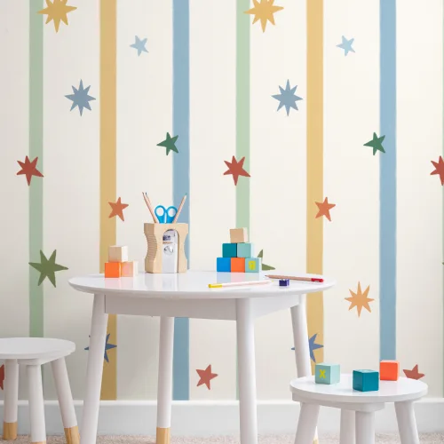 Multicolor Striped Classic Pattern Kids' Mural
