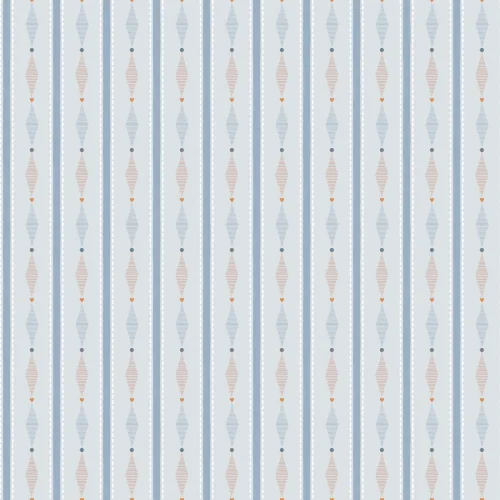 Blue Geometric Elegance Striped Modern Pattern Mural