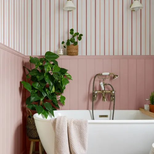 Red Nautical Striped Pattern Mural For A Bold Atmosphere