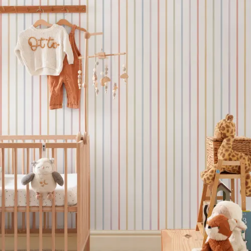 Multicolor Striped Kids’ Pattern Mural for Playful Spaces