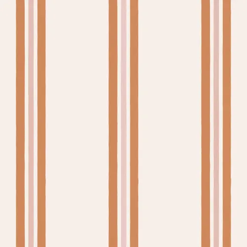 Orange Kontrast Bleistift-Streifen Tapete