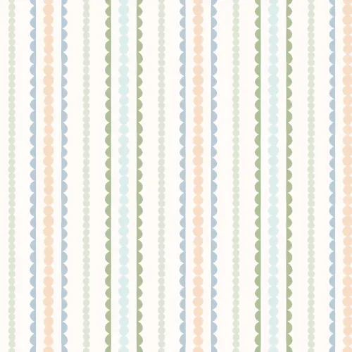 Pastel Scallop Vertical Stripes Mural