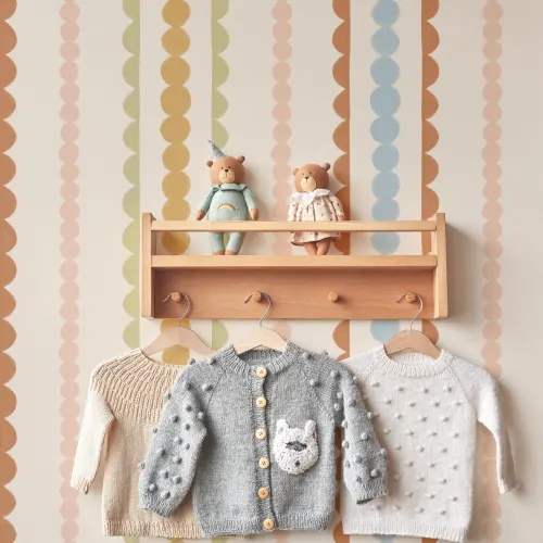 Multi Scallop Vertical Stripes Mural