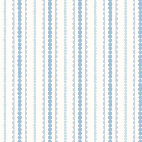 Blue Scallop Vertical Stripes Mural