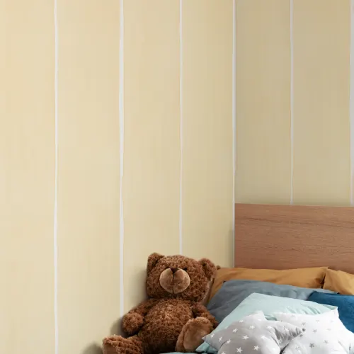 Yellow Thick Vertical Stripes Watercolor Painted Wallpaper