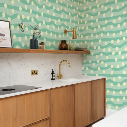 Elizabeth Olwen Polka Pop Light Green Mural