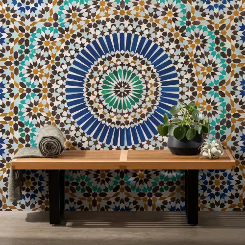 Mural Papel Pintado Efecto Mosaico Zellige