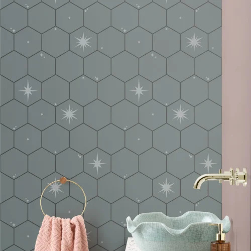 Starry Hexagon Tile Wallpaper