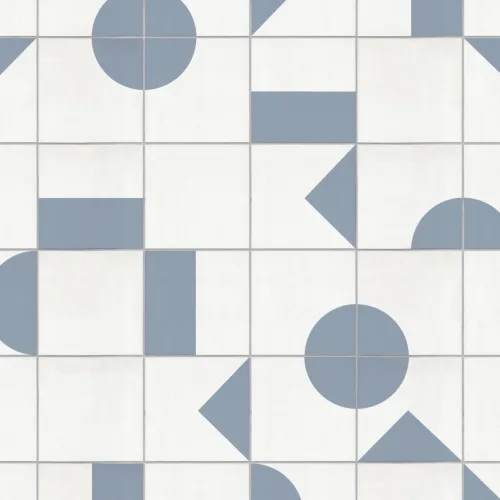 Blue Geometric Tile Wallpaper