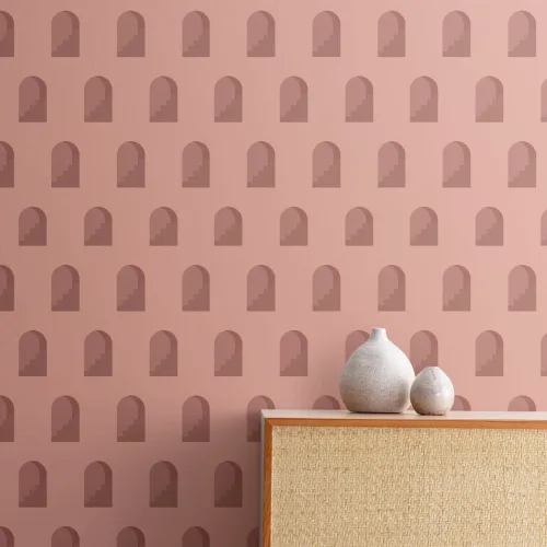 Terracotta Archway Pattern Architectural Design Repeat Pattern Wallpaper