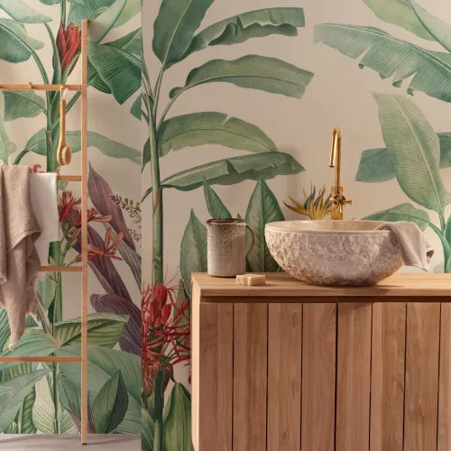 Verde Vintage Tropical Minimalist Wallpaper Mural