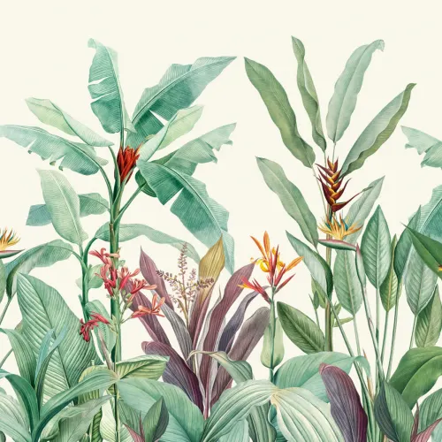 Verde Vintage Tropical Minimalist Wallpaper Mural