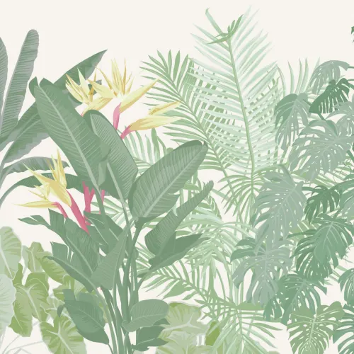 Green Jungle Leaf Wallpaper Mural