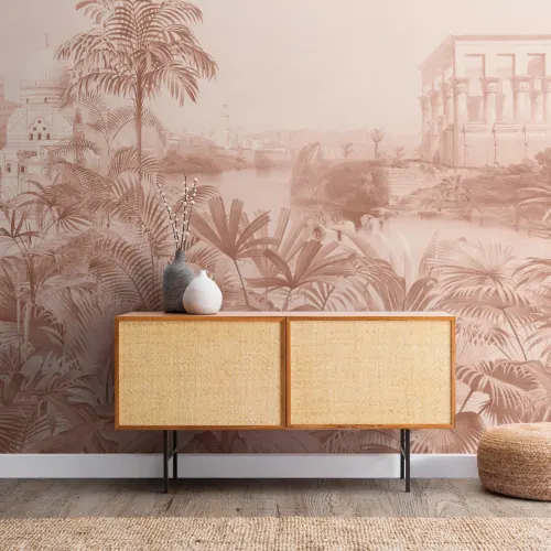 Peach Vintage Jungle Wallpaper Mural