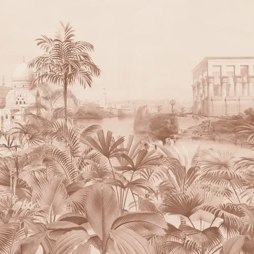 Peach Vintage Jungle Wallpaper Mural