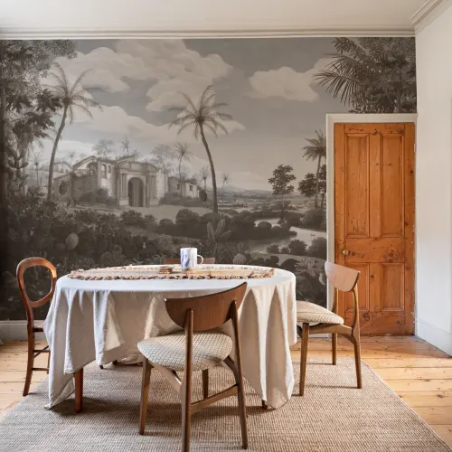 Neutral Frans Post Landscape Painting Mural