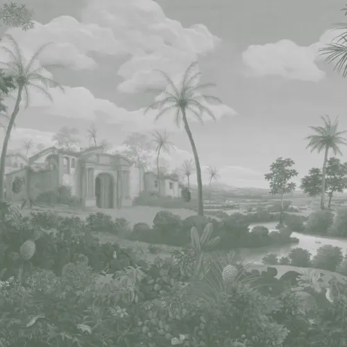 Papier peint panoramique vert Frans Post