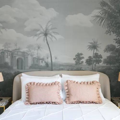 Blue Frans Post Landscape Painting Mural