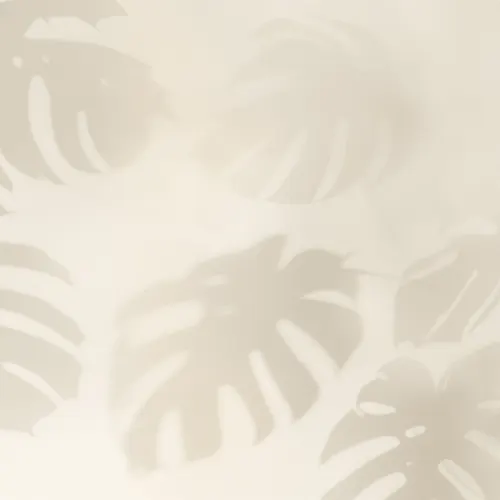 Neutral Monstera Leaf Shadow Mural