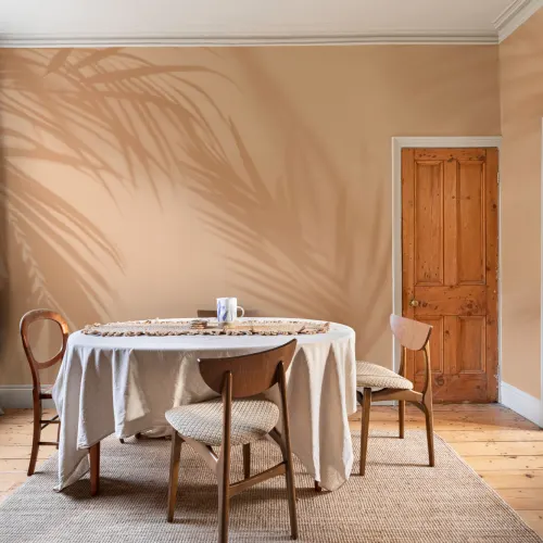 Papier Peint Panoramique Ombre de Feuille de Palmier Pêcher
