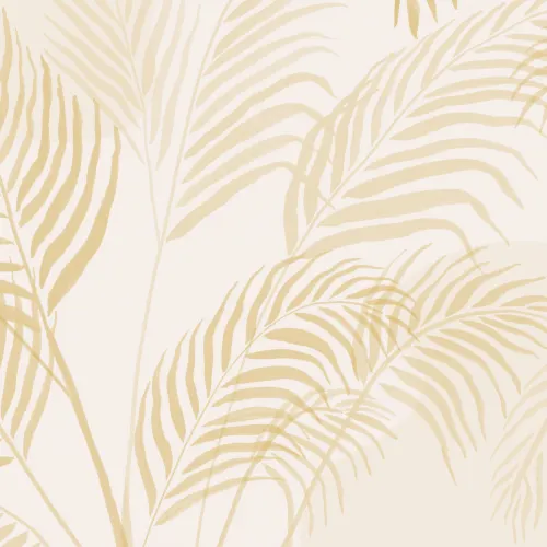 Yellow Palm Leaf Inky Tropical Mural