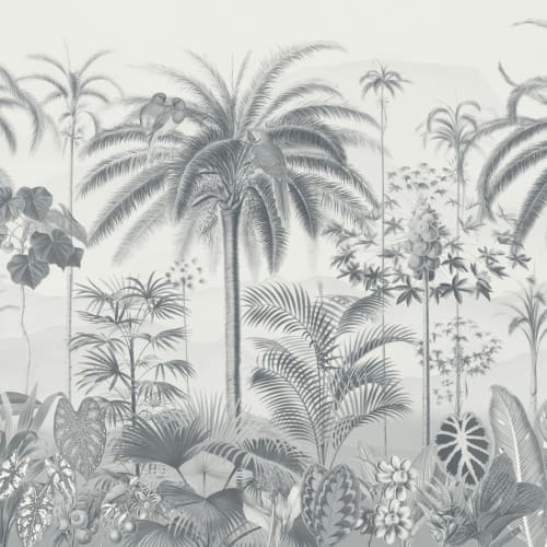 Albastru ilustrat tropical botanic murale