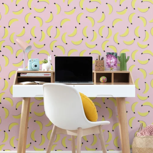 Papel Pintado con Motivos de Plátanos