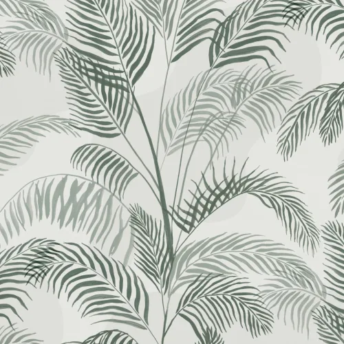 Green Inky Tropical Pattern Wallpaper Mural