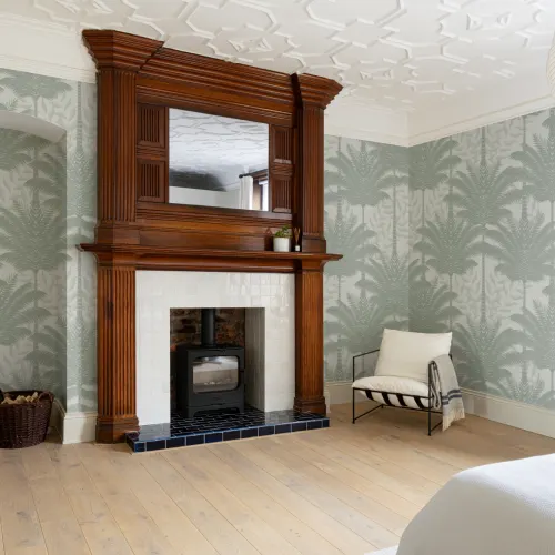 Verde Art Deco Palm Trees Wallpaper Mural