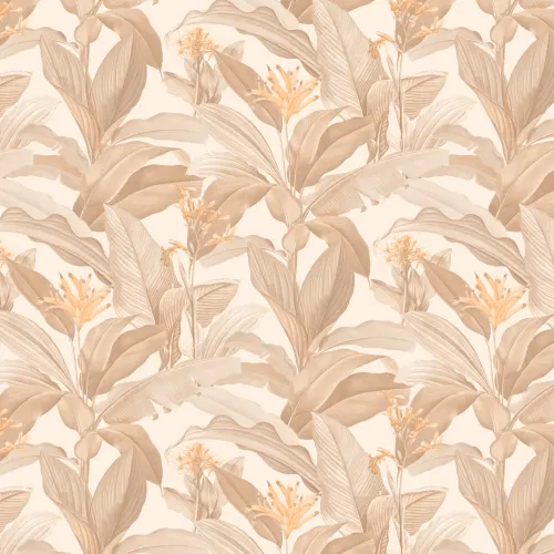 Botanist Neutral Vintage botanisk tapet i bløde, varme, beige toner