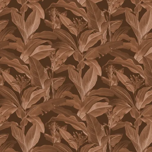 Botanist Ciemna tapeta botaniczna w stylu vintage w bogatych odcieniach brązu