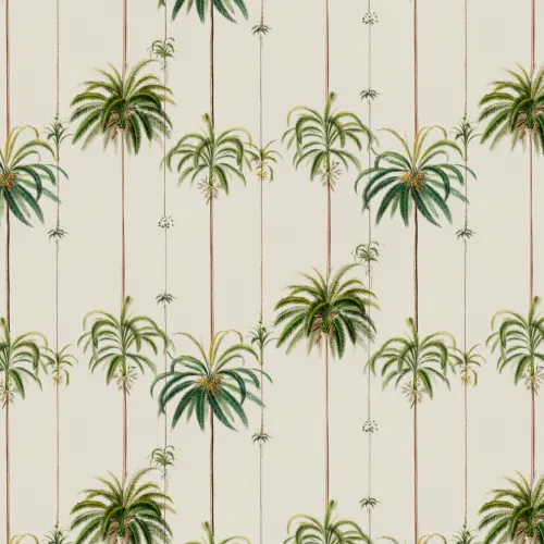 Classic Striped Tropical Palms Wallpaper