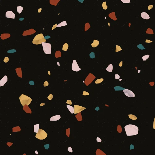 Black Marble Stone Terrazzo Print Wallpaper Mural