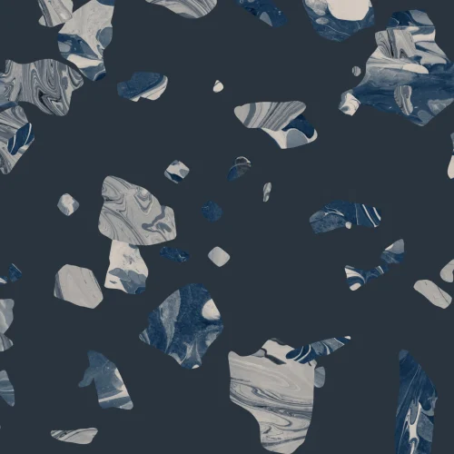 Albastru marin Marbled Terrazzo Wallpaper Mural