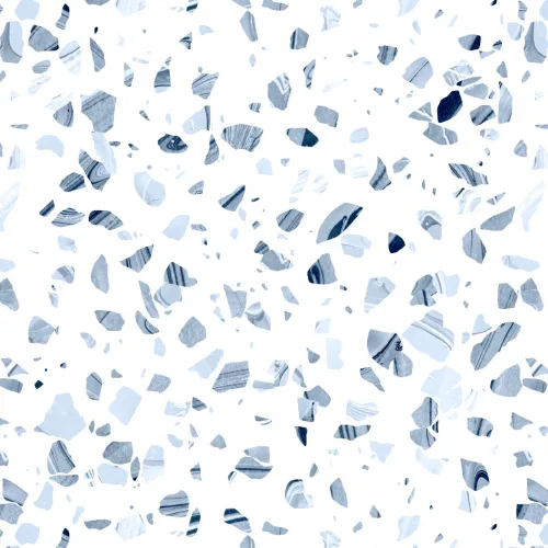 Blue Marbled Terrazzo Repeat Pattern Wallpaper