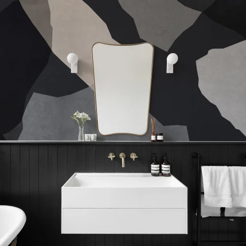 Large Dark Terrazzo Inspired Wallpaper Mural