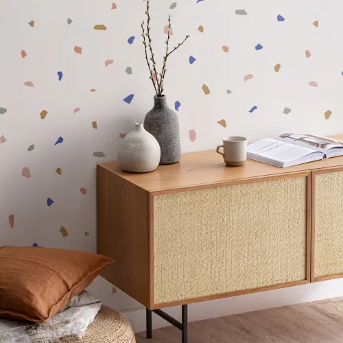 Papel de parede colorido Minimal Terrazzo Repeat Pattern